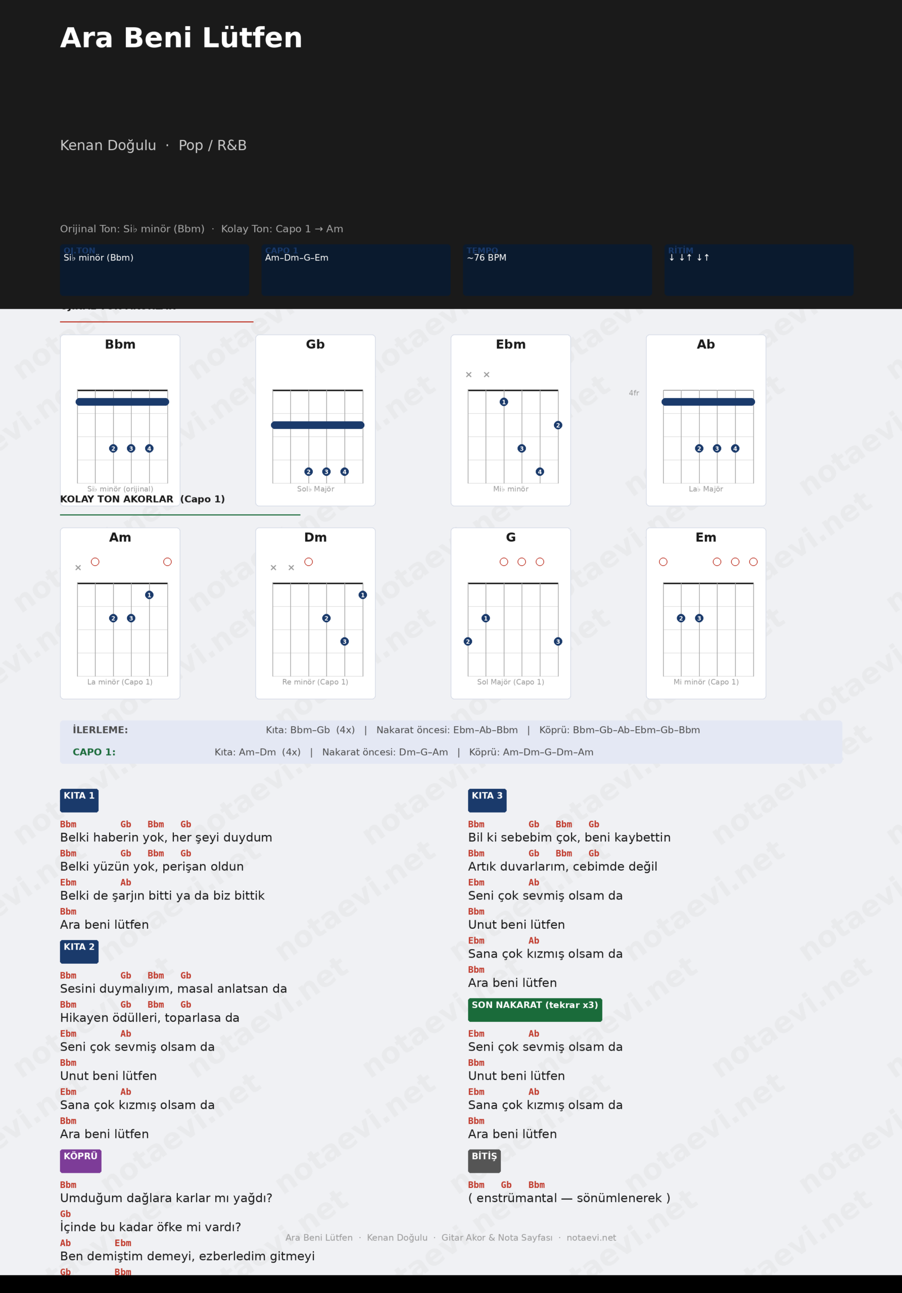 Ara Beni Lütfen Akor