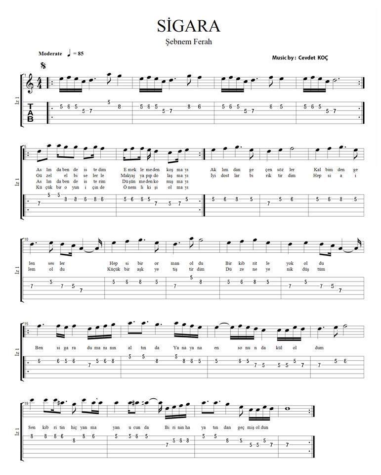 Şebnem Ferah – Sigara Nota