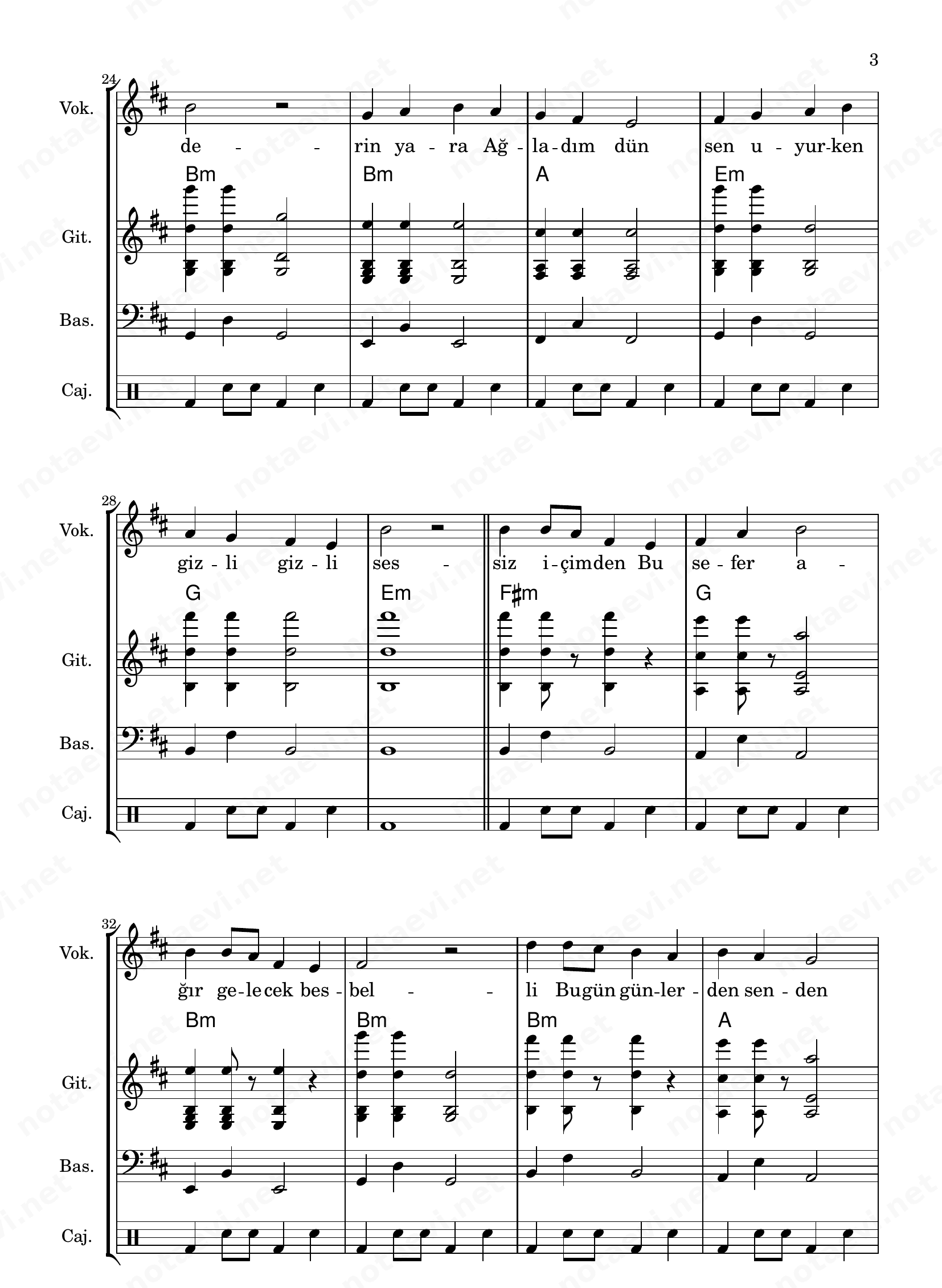 Pinhâni Aşk Bir Mevsim Nota