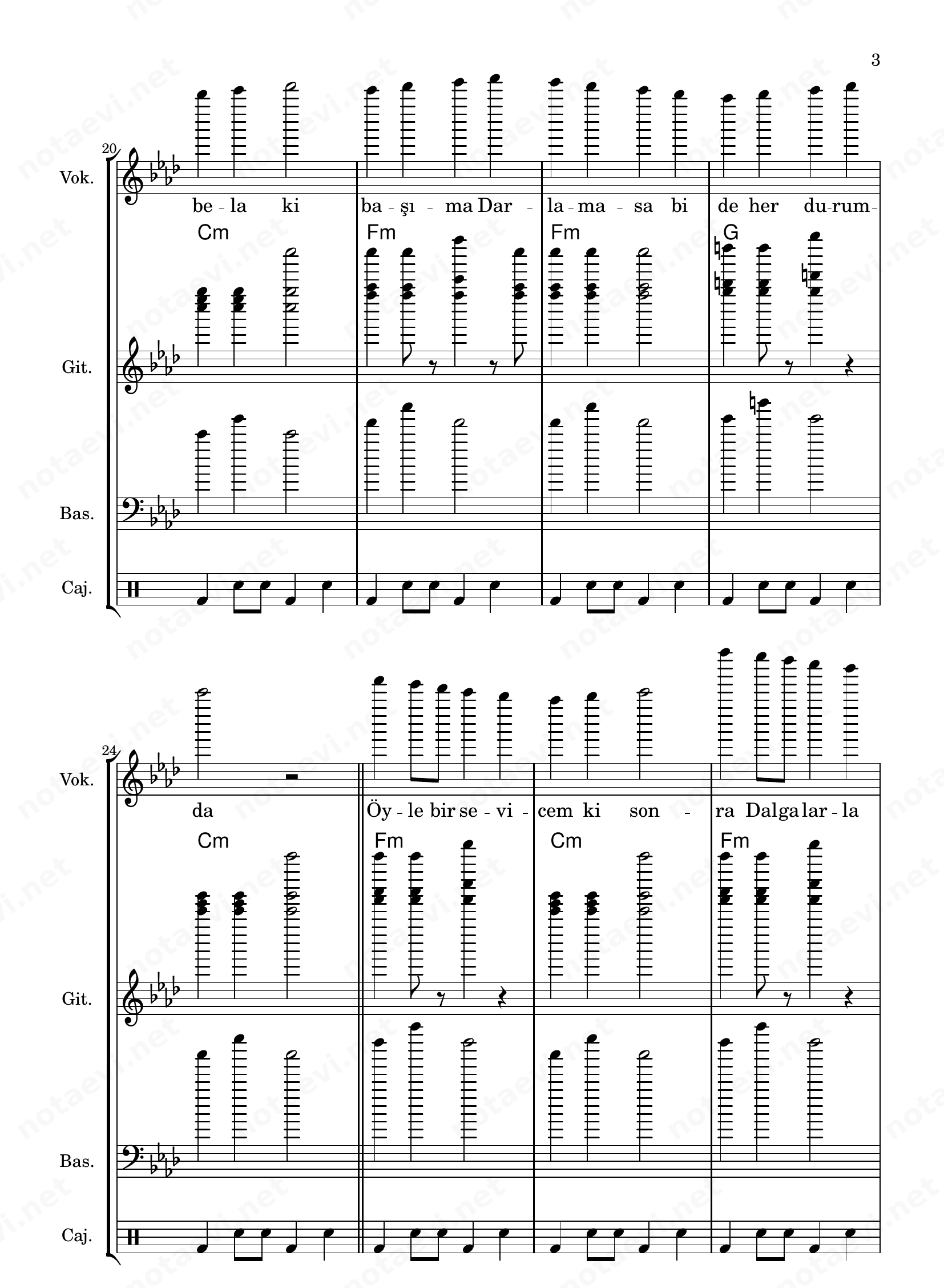 giderdi hoşuma nota