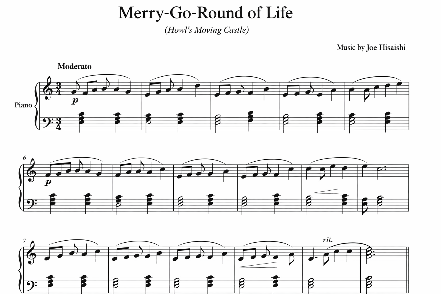 Merry-Go-Round of Life Nota