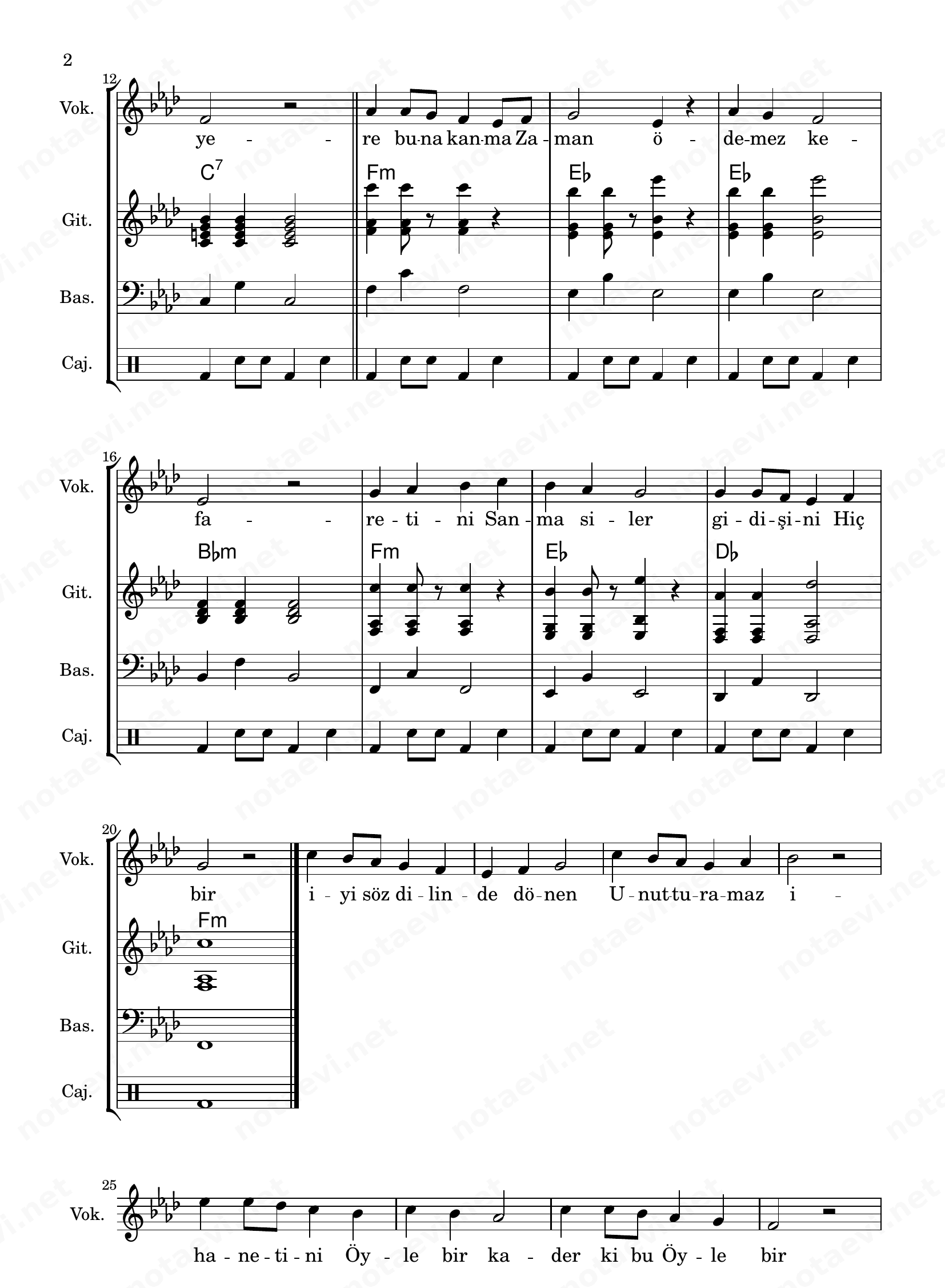 Sana Çıkıyor Yollar Akor