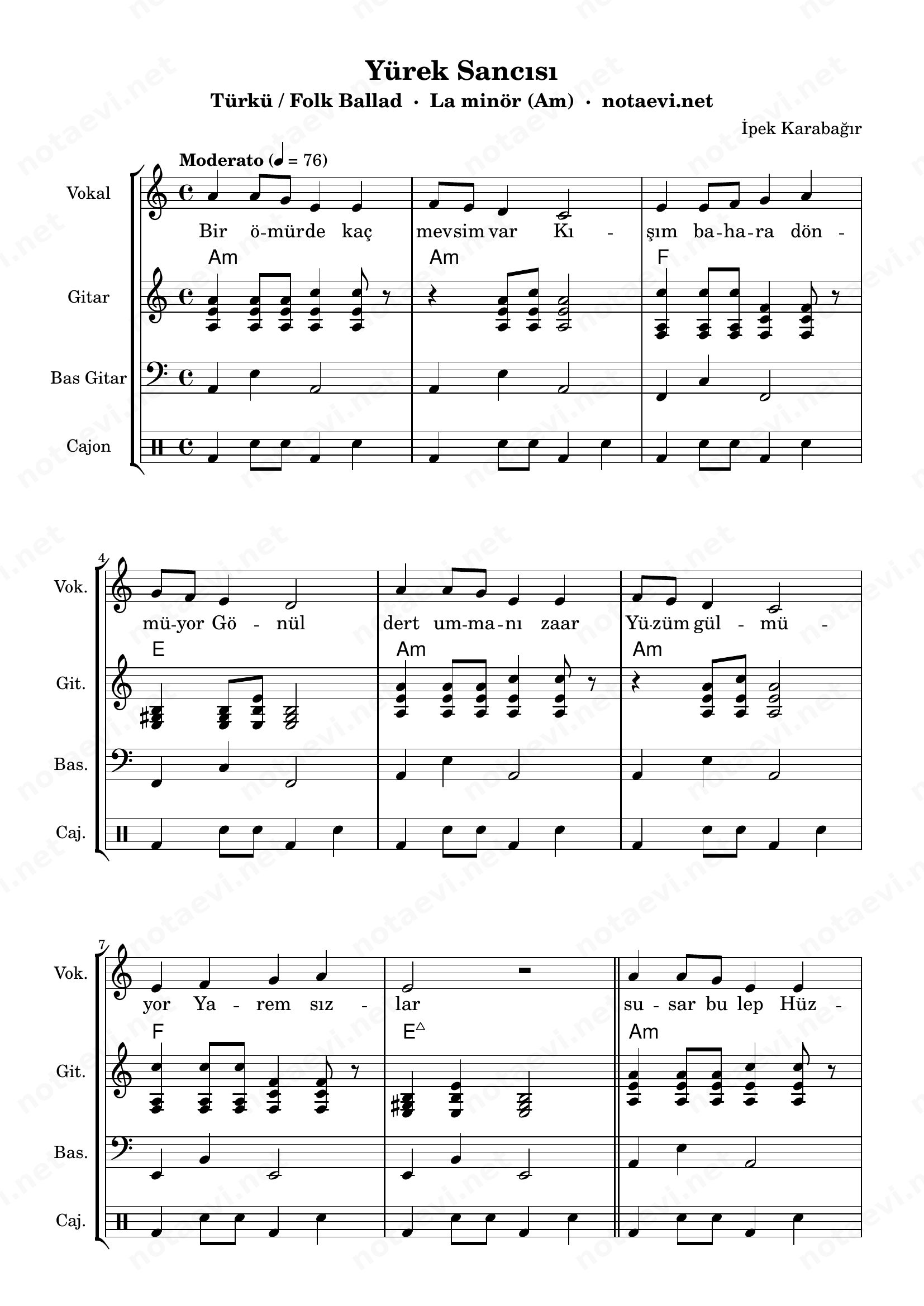 yürek sancısı nota